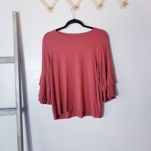 FRYE FLARED SLEEVE SHIRT REDDISH PINK COLOR SIZE MEDIUM